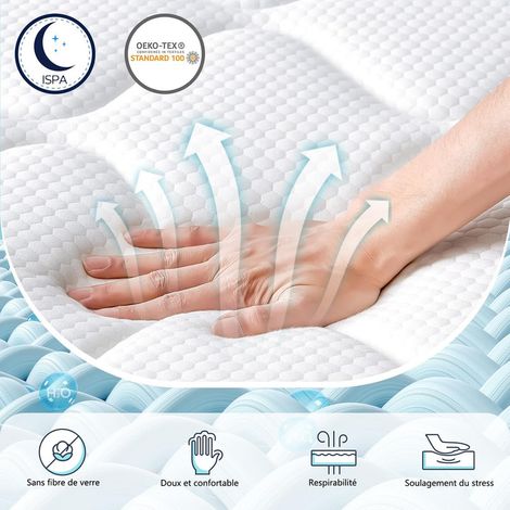 Matelas 140x190 cm YIDATONG Très épais 30 CM - PREMIUM - Mousse à mémoire de Forme - Moyenne Ferme - 7 Zones Ergonomique Ressorts Ensachés — photo 3