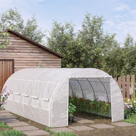 Outsunny – Serre tunnel 18 m² – Châssis acier galvanisé – Bâche anti-UV 140 g/m² – Dimensions 5,97x3x2m – 12 fenêtres zippées — photo 2