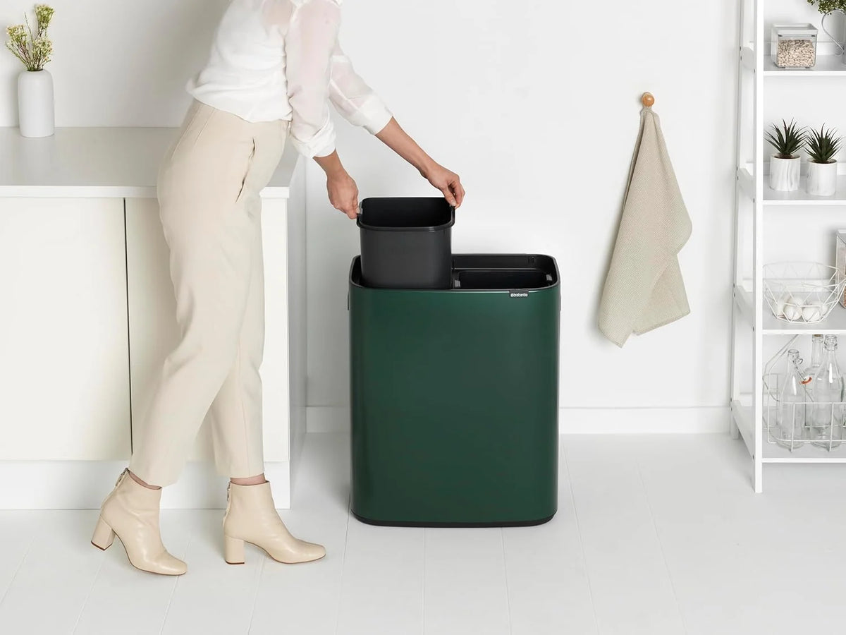 2026 Poubelle Brabantia, acier mat, anti-traces de doigts, 2 x 30 L