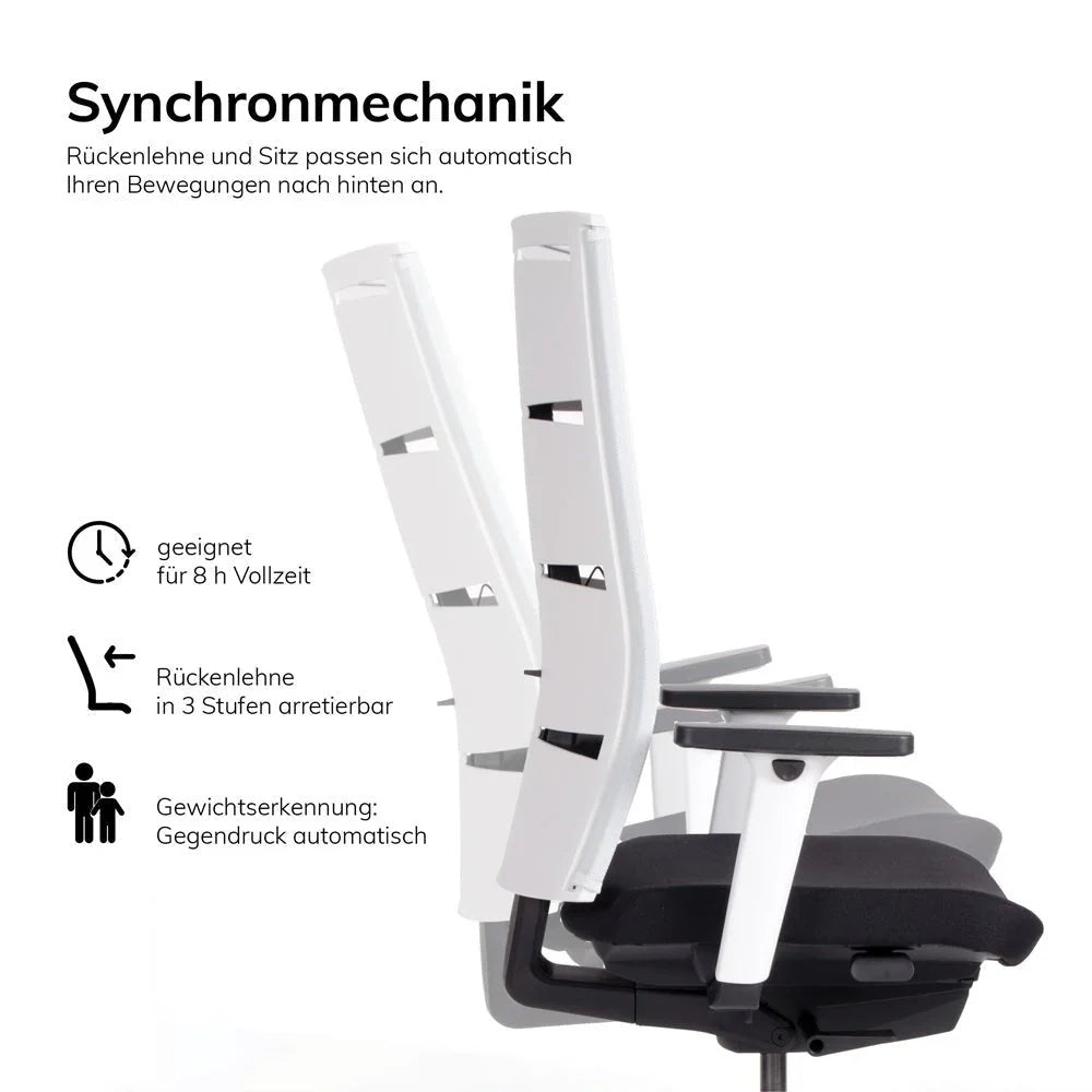 2026 Fauteuil de bureau ergonomique Agilis Matrix MT12 à dossier en maille et inclinaison lente, édition spéciale, noir pur (