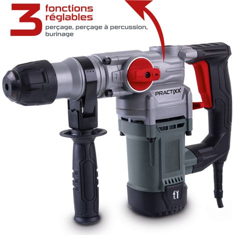 Practixx Marteau perforateur PX-BH-5 Practixx - 5J - Vario-Speed - 1050W - SDS-Plus - Coffret, forets et accessoires inclus