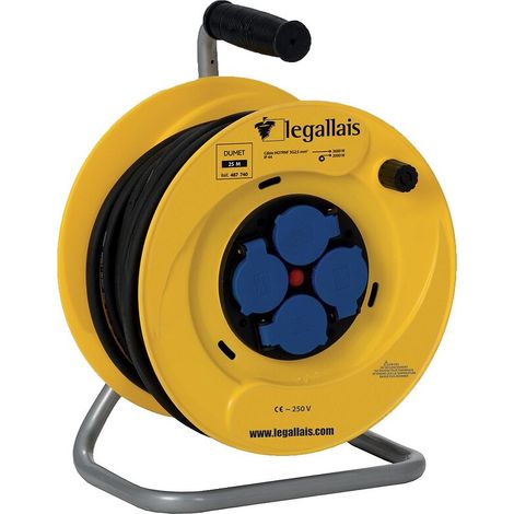 Ceba – Enrouleur électrique 40 m 3G2,5 – 230 V mono – 4 prises caoutchouc 16A – Indice IP44 pour chantiers humides — photo 5