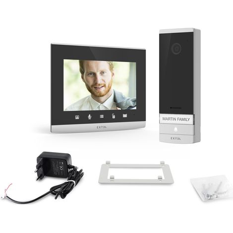 Extel – Visiophone filaire connecté avec QR Code – Moniteur couleur 7'' – Vision nocturne – Installation facile avec 2 fils – Résistant IP44 — photo 3