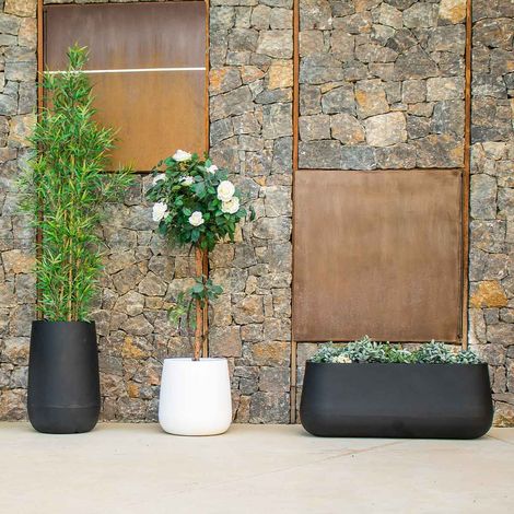 Moovere – Jardinière ronde CAMELIA LARGE 98x39x39 cm – Polyéthylène résistant aux UV – Volume de plantation 101,6 L – Blanc — photo 3