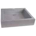ONDEE ZEN - Vasque rectangle à poser TIMBRE - Gris - 40 x 60 cm - Terrazzo - Sans trop plein — photo 1