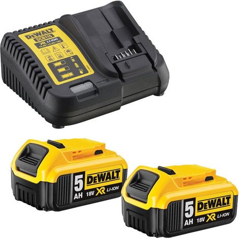 Pack de 2 batteries DEWALT DCB115P2 - XR 18V 5Ah Li-Ion avec chargeur — photo 1
