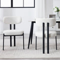 Wahson Lot de 2 chaises en fausse fourrure – Chaise salle à manger avec pieds en métal – Confortable et design moderne – Hauteur d'assise 48.25cm – Blanc — photo 1