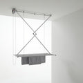 Étendoir de plafond en aluminium et acier – Séchoir vertical repliable 12m – Charge max 10kg – Dimensions L.152 x P.54 x H.25cm – Foxydry — photo 1