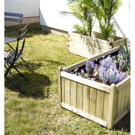 Bac à fleurs rectangulaire en bois Vendôme - 140 x 70 x 50 cm — photo 6