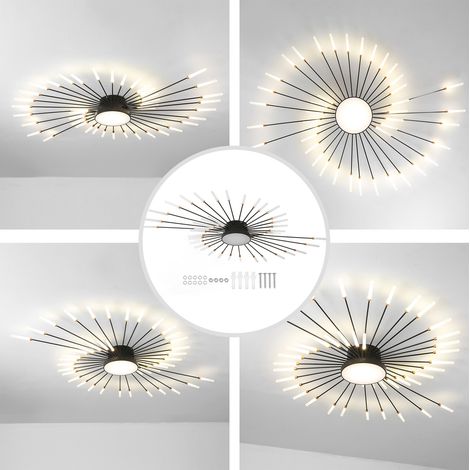 Eosnow – Plafonnier LED moderne 42 têtes – Acrylique et fer – Lumière neutre 110-240V – Pour salon et chambre – Taille 128 cm x 9 cm — photo 5