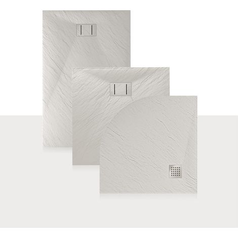 Idralite – Receveur de douche à encastrer blanc effet pierre 90x120 cm – Extraflat 2,6 cm – Acrylique et résine polyester – Installation ras du sol — photo 2