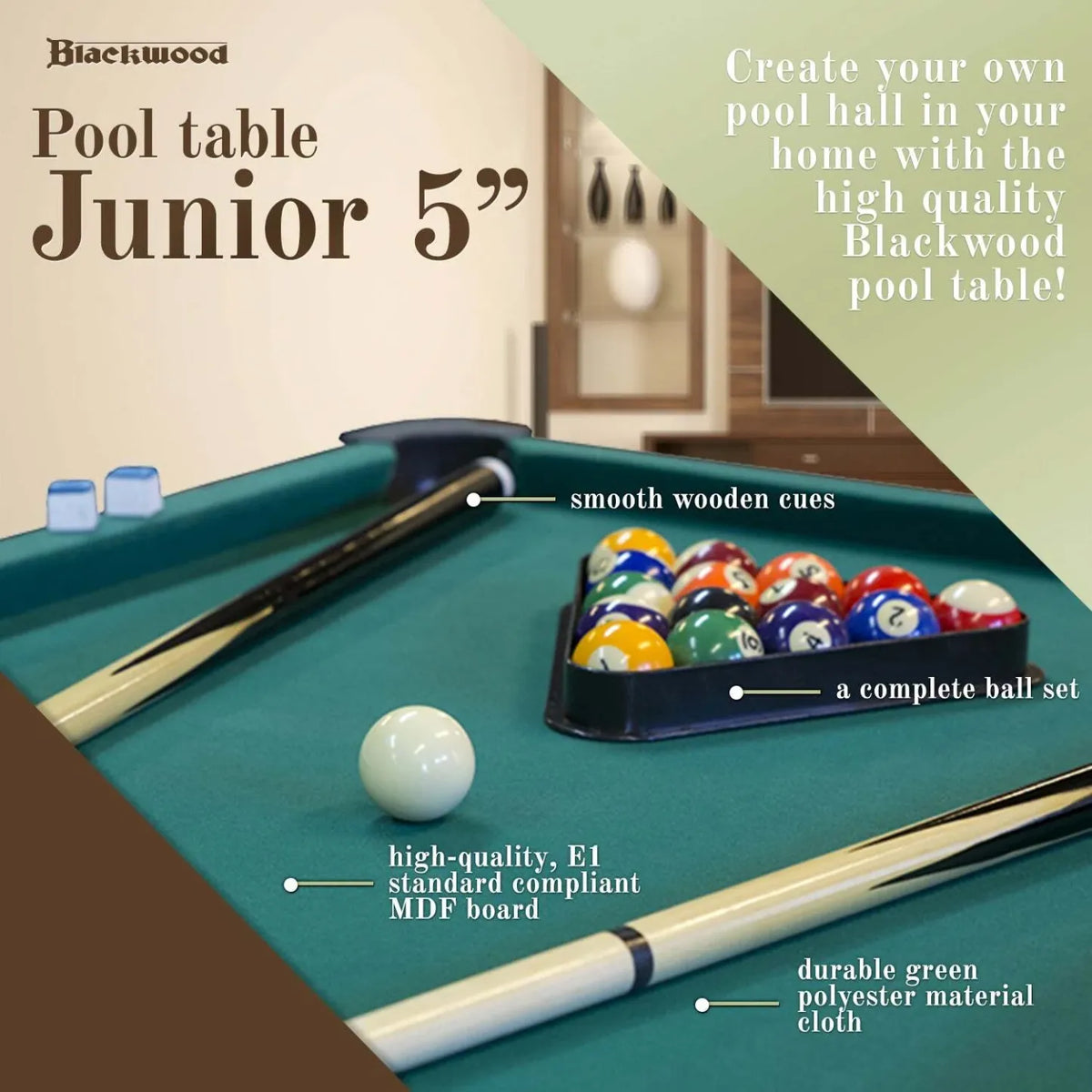 2026 Blackwood Billardtisch Junior 5' - klappbar