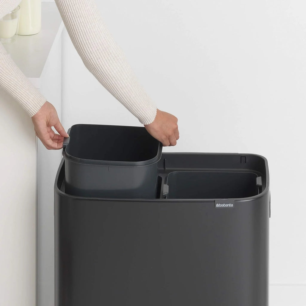 2026 Poubelle Brabantia, acier mat, anti-traces de doigts, 2 x 30 L