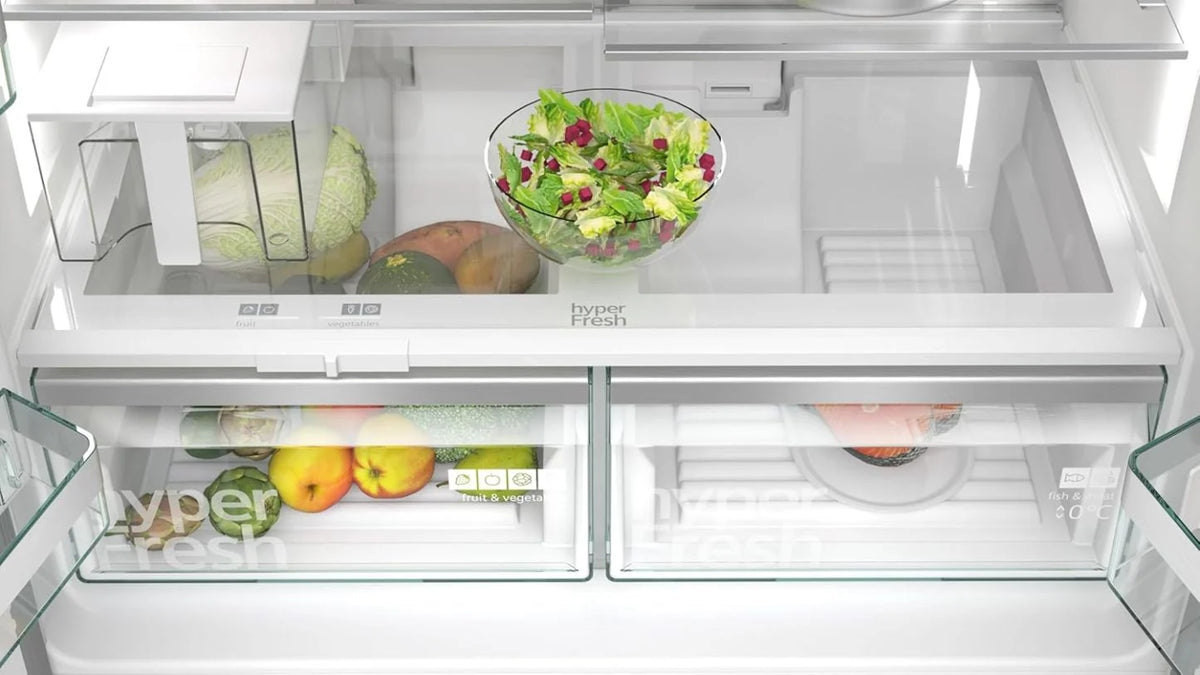 2026 SIEMENS KF96NVPEA iQ300 Multi-Door-Kühlschrank, 183 x 91 cm, 405 L Kühlen & 200 L Gefrieren, hyperFresh längere Frische