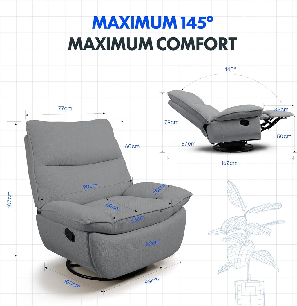 2026 Fauteuil inclinable FLEXISPOT XC6, canapé pivotant à bascule, fauteuil TV avec dossier réglable, fauteuil inclinable pou