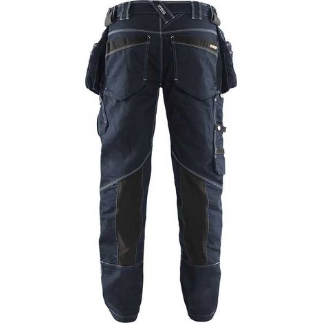 Blaklader – Pantalon artisan stretch denim Cordura X1900 – Jambes coniques – Poches genouillères CORDURA® – Taille 38 – Bleu foncé / Noir — photo 2