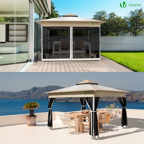 Vounot – Tonnelle de jardin pop up 3,6x3,6m – Structure en métal – Toile en polyester résistante – Moustiquaire intégrée – Hauteur 280 cm — photo 2