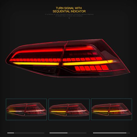 Eosnow – Feux arrière LED dynamiques rouge foncé – Étanchéité IP67 – Installation plug and play – Compatible MK7/7.5 R 2013-2020 — photo 5