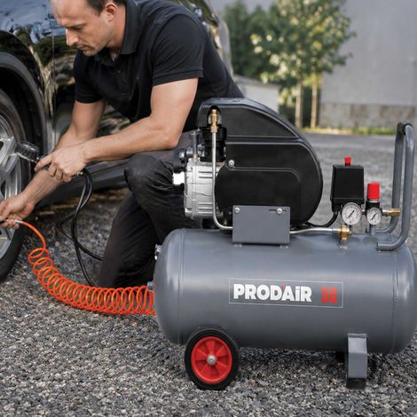 Prodair – Compresseur 50 litres 2CV – Débit d’air 195 l/min – Pression max 8 bars – Kit gonflage pour vélos et pneumatiques — photo 4