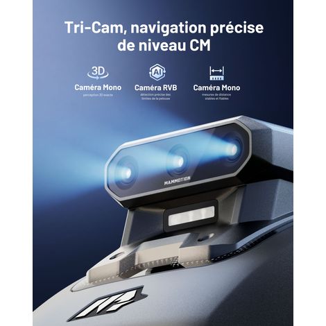 MAMMOTION YUKA Mini 2 800 Robot Tondeuse sans Fil Périmétrique, jusqu'à 800m², AI Traitement d’Image à Trois Caméras, Auto Cartographie Multi-Zones, DropMow — photo 2