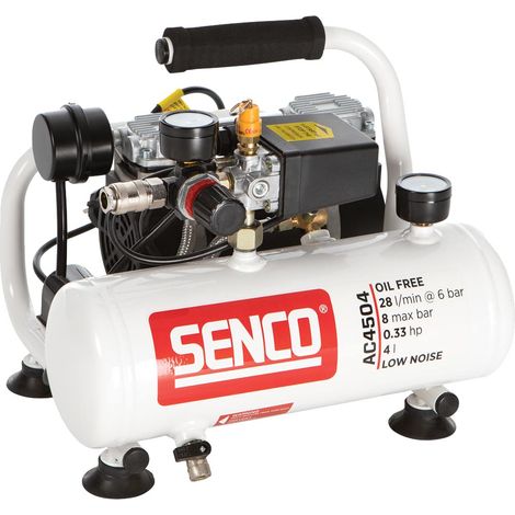 Senco – Compresseur d'air sans huile 4L – Débit 32 l/mn à 6 bar – Ultra portable et léger – Idéal pour clouage et agrafage — photo 2