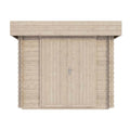 2026 Abri de jardin en bois massif 3 × 2,5 m avec toit plat – cabane de rangement extérieure à double porte