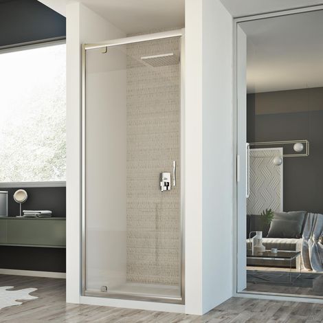 Idralite – Porte de douche pivotante 70 cm – Verre de sécurité 6 mm transparent – Hauteur 198 cm – Ouverture à gauche ou droite – Profils en aluminium anodisé — photo 1