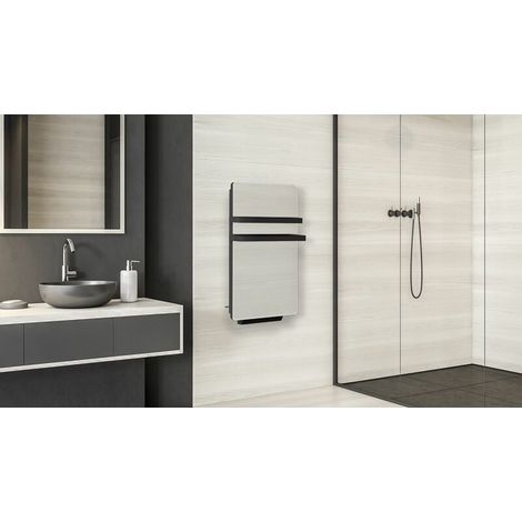 Carrera – Sèche-serviettes électrique 1400W – Soufflerie LCD 900W – Thermostat écopilote – Format vertical plat miroir — photo 1