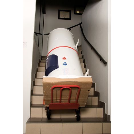 Ks Tools – Diable spécial escalier 250 kg – Construction en acier soudé – Bavette rabattable – Roues pleines pour marches – Hauteur 1285 mm — photo 4