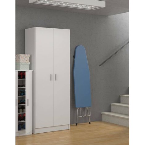 Dmora – Armoire murale de salle de bain 2 portes – 3 étagères modulables – Panneau mélaminé 15mm – Dimensions 37x180h cm – Poids max 45 kg — photo 4