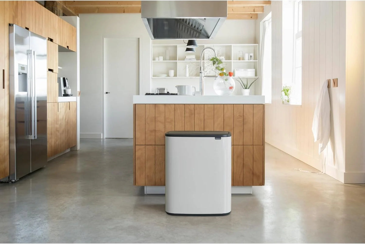 2026 Poubelle Brabantia, acier mat, anti-traces de doigts, 2 x 30 L