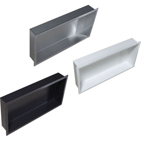 BERNSTEIN - Niche murale de douche, étagère encastrable douche acier inox - 60x30x10cm - BS603010 Acier brosséAcier inoxydable brossé — photo 3