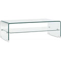 Vidaxl – Table basse fixe en verre trempé 98x45x31 cm – Épaisseur 10 mm – Avec étagère intégrée – Style contemporain — photo 1