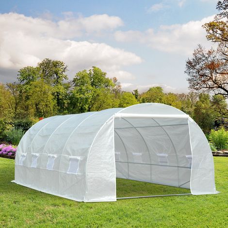 Outsunny – Serre tunnel 18 m² – Châssis tubulaire renforcé 24 mm en acier – 6 x 3 x 2 m – 8 fenêtres anti-UV – Montage rapide — photo 2