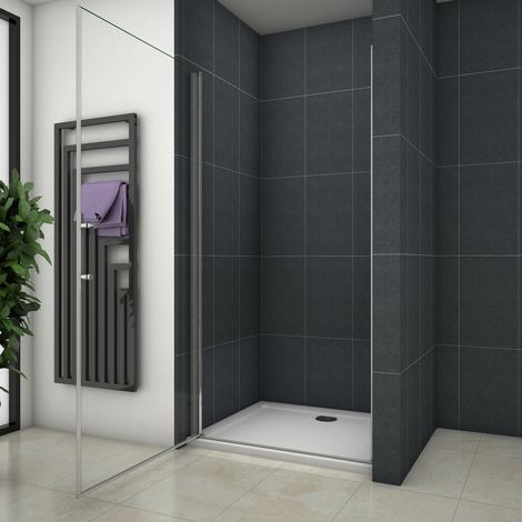 Ocean Sanitaire – Porte de douche pivotante 76x187cm – Verre de sécurité 6mm anti-calcaire – Aluminium chromé – Installation en niche – Montage réversible — photo 2