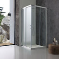 Kiamami Valentina – Porte de douche carrée 80x80 cm – Verre trempé 6 mm – Aluminium chromé – Ouverture coulissante – Nettoyage facile — photo 1