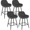 Woltu – Lot de 4 tabourets de bar – Hauteur d'assise 64 cm – Siège en velours gris foncé – Cadre en métal stable – Pour cuisine ou bar — photo 1
