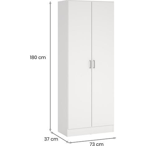 Dmora – Armoire murale de salle de bain 2 portes – 3 étagères modulables – Panneau mélaminé 15mm – Dimensions 37x180h cm – Poids max 45 kg — photo 3
