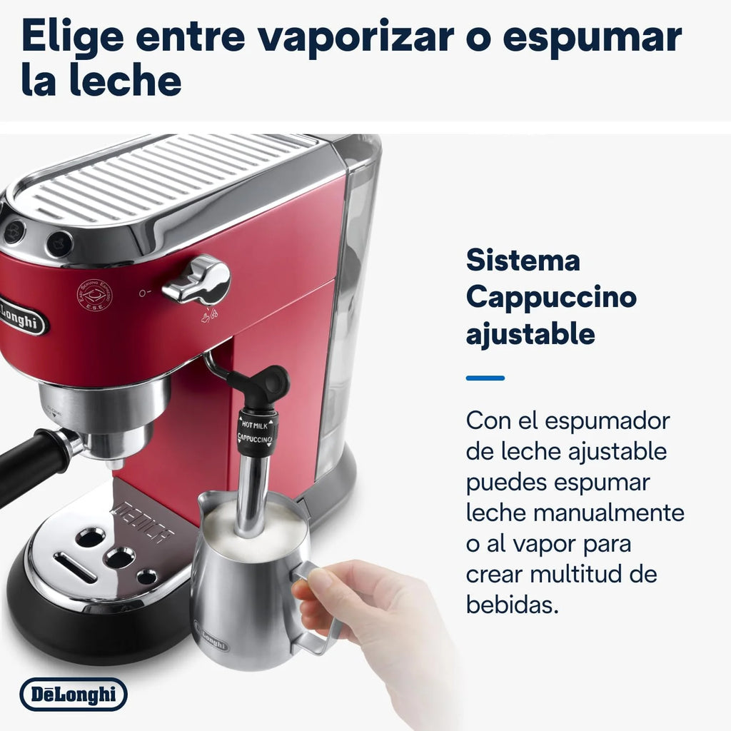2026 De'Longhi Dedica – Cafetière à pompe en acier inoxydable pour café moulu ou individuel, expresso et cappuccino, réservoi