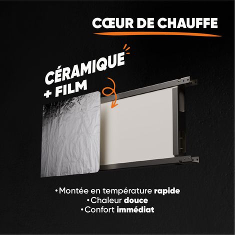 Radiateur électrique fixe à inertie sèche céramique+film 1500W Bestherm FREYA horizontal blanc — photo 4