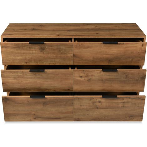 Redom – Commode buffet 6 tiroirs 120x40x76 cm en chêne foncé – Rangement spacieux pour vêtements et linge – Convient à chambres et salons — photo 2