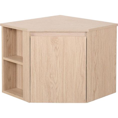 Mob-In – Meuble sous vasque d'angle 52x45 cm – Panneau de particules mélaminés – Compatible vasque ronde jusqu'à 37 cm – Rangement optimisé — photo 1