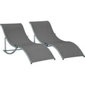 Outsunny – Bain de soleil pliable en aluminium – Lot de 2 – Textilène haute densité 560 g/m² – Dimensions 165x61x63 cm – Charge max 120 kg – Anthracite — photo 1
