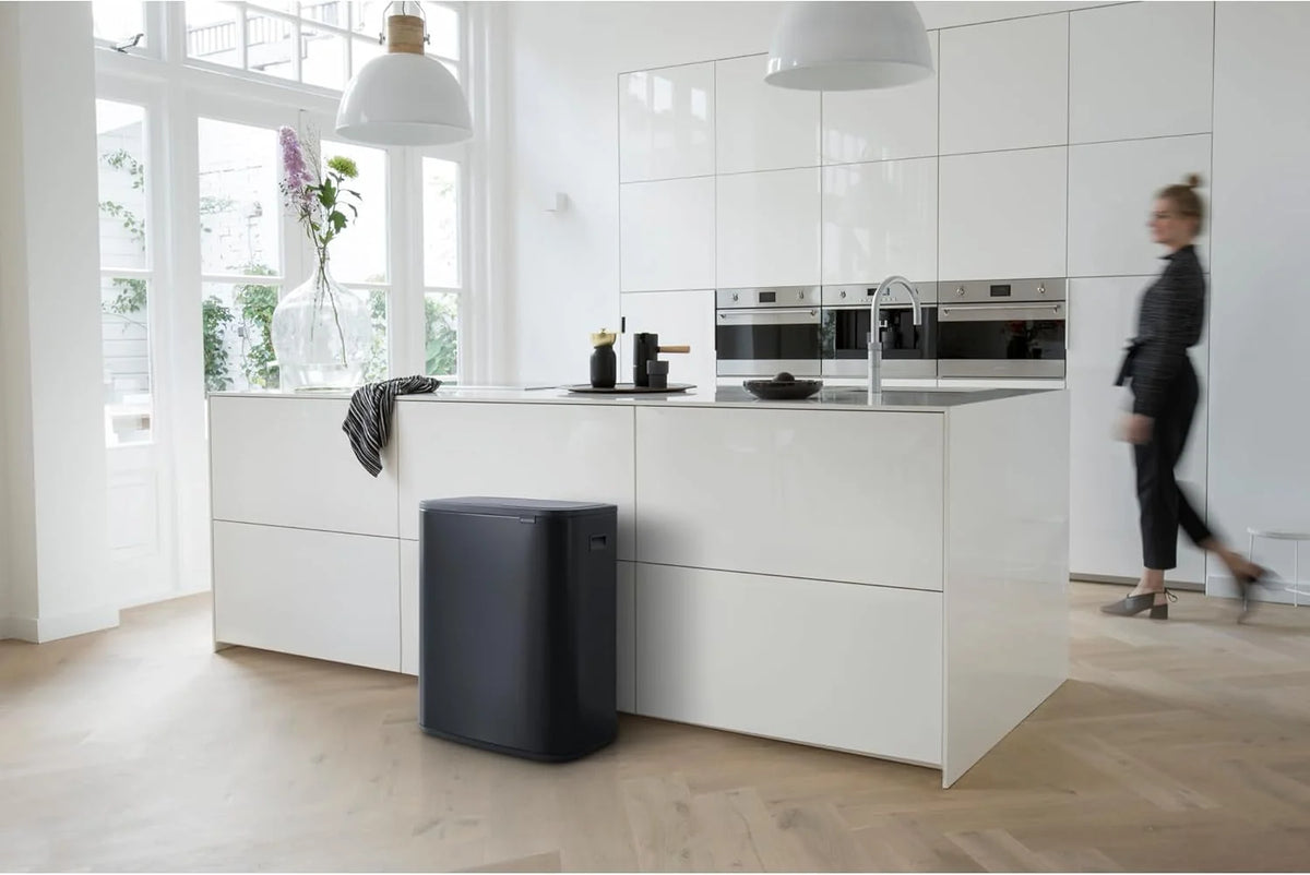 2026 Poubelle Brabantia, acier mat, anti-traces de doigts, 2 x 30 L