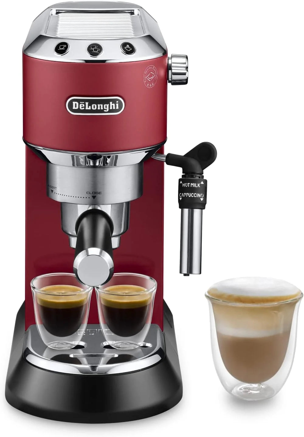 2026 De'Longhi Dedica – Cafetière à pompe en acier inoxydable pour café moulu ou individuel, expresso et cappuccino, réservoir de 1,3 litre, système anti-goutte, modèle EC685.M, couleur métal