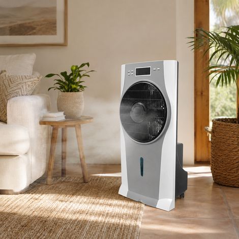 Fabrilamp – Ventilateur sur pied nébulisateur blanc 90W – 3 vitesses – Réservoir 2,5L – Moteur ionisant pour air purifié – Dimensions 79x39,5x25 cm — photo 3