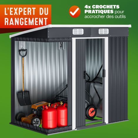 Abri de jardin métal 3,4m³ Cabane de jardin Rangement vélos outils Anthracite — photo 2