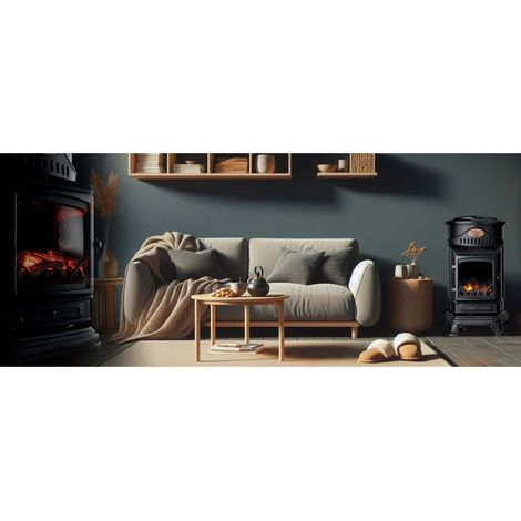 Universal – Poêle à gaz 3,4 kW noir mat – Fonte véritable – Autonomie 60h – Compatible butane 6/13 kg – Installation rapide sans conduit — photo 3