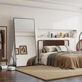 Koonmi Miroir sur pied pleine longueur, 180x76 cm, Corporel Robuste avec Cadre Aluminium, Miroir Mural Moderne à Poser ou Suspendre pour Salon, Chambre à Coucher, Design Minimaliste, Noir — photo 1