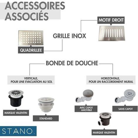 Receveur de douche 80 x 140 cm extra plat blanc PIATTO en SoliCast® – Surface ardoisée — photo 4